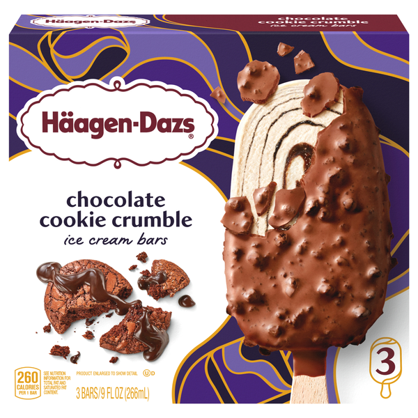 Haagen-Dazs Chocolate Cookie Crumble Ice Cream Bars - 3 ct