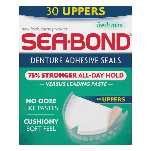 Sea-Bond Fresh Mint Denture Adhesive Seals for Uppers