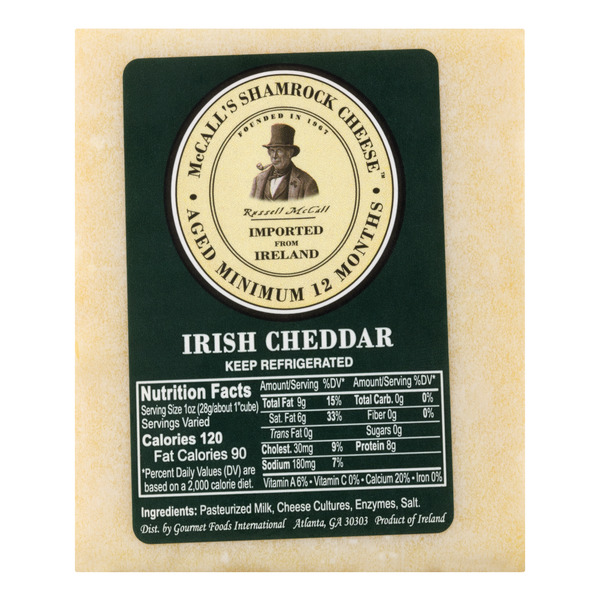 McCall's Imported Aged Shamrock Irish Cheddar Cheese Block