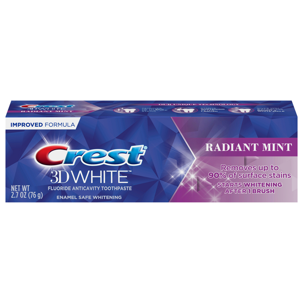 Save on Crest 3D White Fluoride Anticavity Whitening Toothpaste Radiant