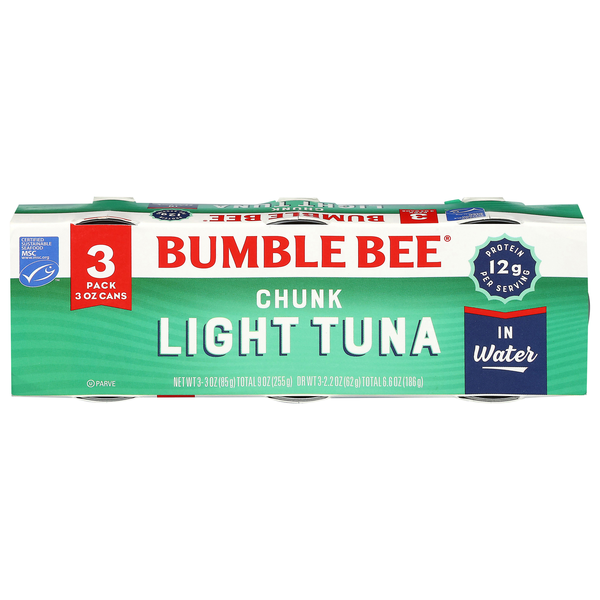 Bumble Bee Wild Caught Chunk Light Tuna in Water - 3 ct