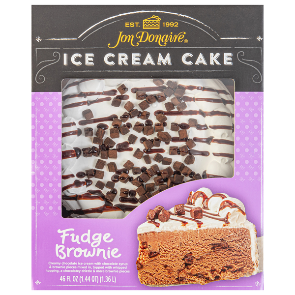 Jon Donaire Fudge Brownie Ice Cream Cake 8 Inch Frozen