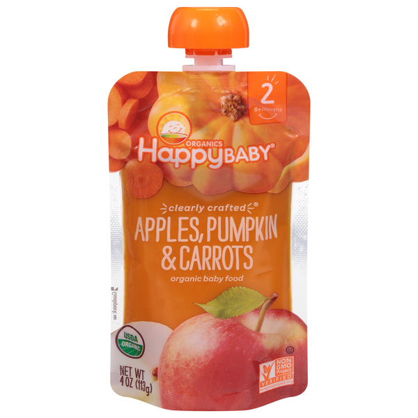 Save on Happy Baby Organics Baby Food Apples Pumpkin Carrots