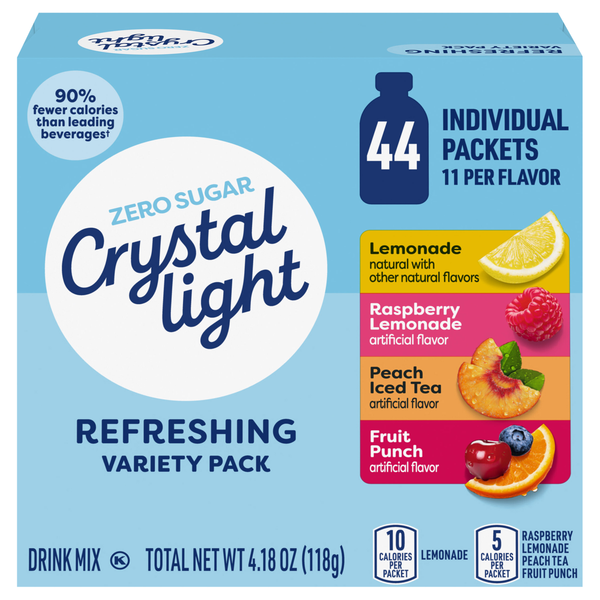 Crystal Light On The Go Packets Refreshing Drink Mix Variety Pack - 44 ct