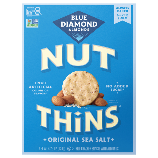 Blue Diamond Almond Nut-Thins Gluten Free Original Rice Crackers