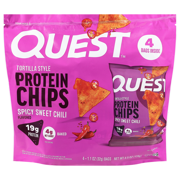 Quest Spicy Sweet Chili Tortilla Style Protein Chips - 4 ct