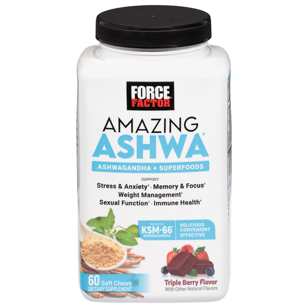 Force Factor Amazing Ashwa Triple Berry Soft Chews
