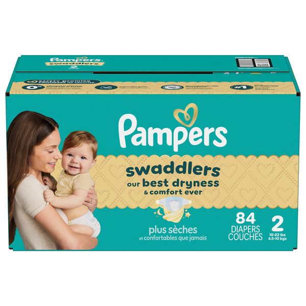 Pampers Swaddlers Size 2 Baby Diapers 12-18 lb