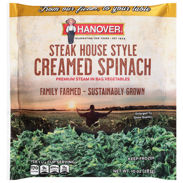 Hanover Steak House Style Creamed Spinach Frozen