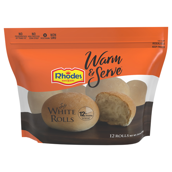 Rhodes Warm & Serve Soft White Dinner Rolls - 12 ct Frozen