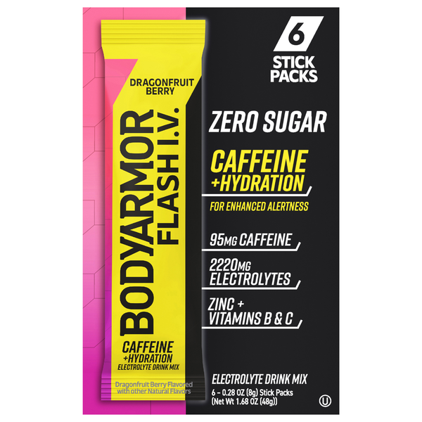 BODYARMOR Zero Sugar Dragonfruit Berry Electrolyte Drink Mix - 6 ct