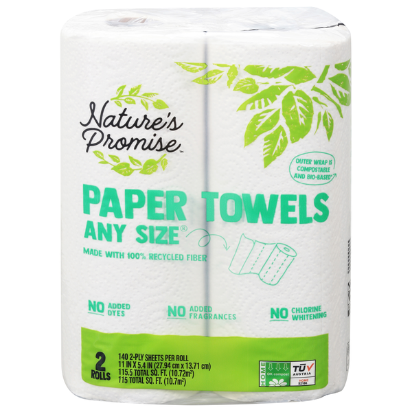 Nature's Promise Any Size White 2-Ply Paper Towels - 2 ct