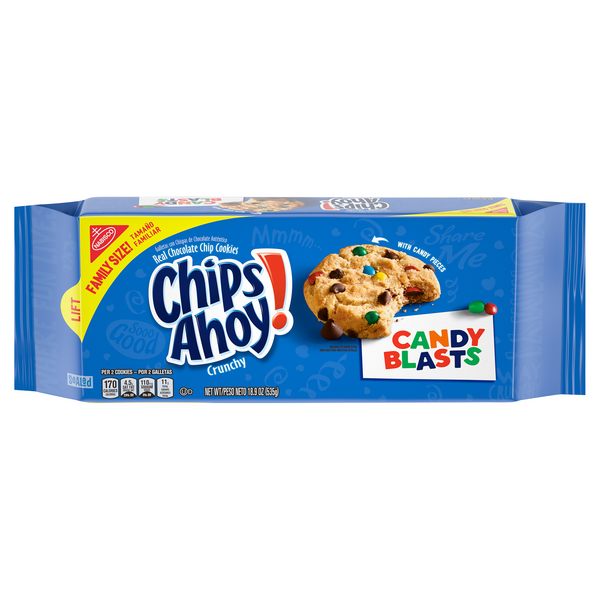 Save on Nabisco Chips Ahoy! Candy Blasts Chocolate Chip Cookies Family