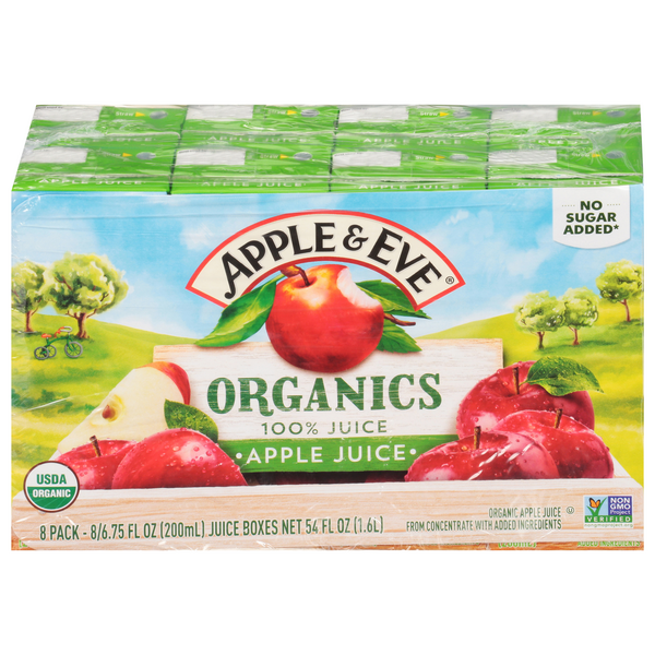 Apple & Eve Organics 100% Apple Juice Boxes - 8 pk