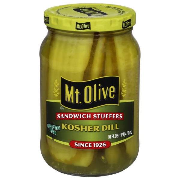 Mt. Olive Sandwich Stuffers Kosher Dill Pickles Flat Sliced