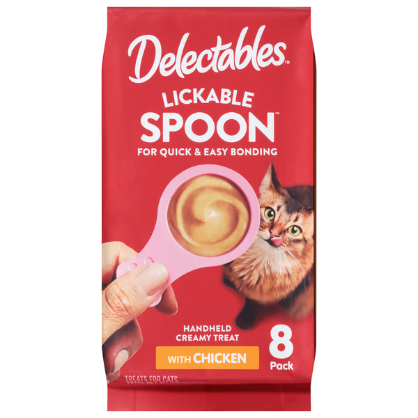 Delectables Lickable Spoon Creamy Chicken Cat Treats - 8 ct