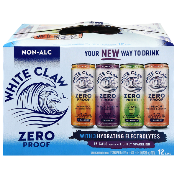 White Claw Non-Alcoholic Lightly Sparkling Water Variety Pack - 12 pk