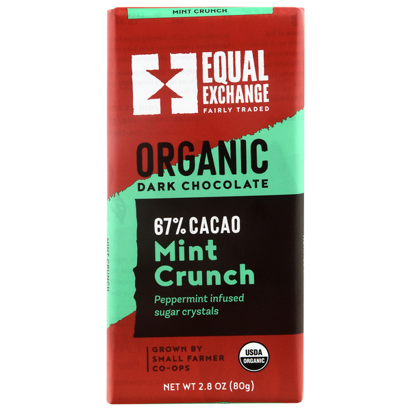Equal Exchange Organic Mint Crunch Dark Chocolate Bar