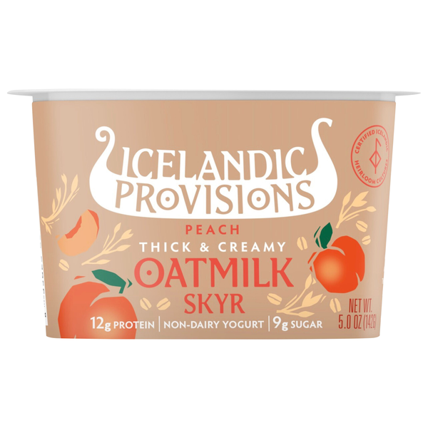 Icelandic Provisions Thick & Creamy Non-Dairy Peach Oatmilk Skyr Yogurt
