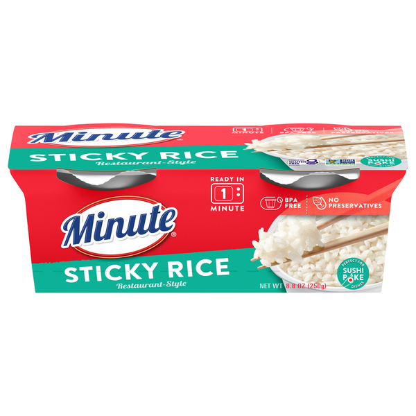 Minute Restaurant-Style Sticky Rice Cups Microwave - 2 ct