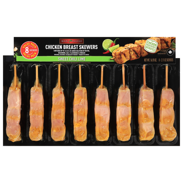 Marc Angelo Sweet Chili Lime Chicken Breast Skewers - 8 ct