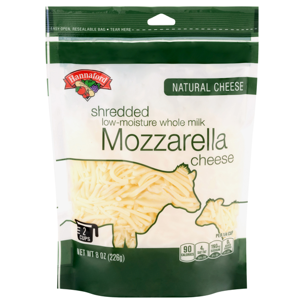 Hannaford Natural Low-Moisture Whole Milk Mozzarella Shredded Cheese