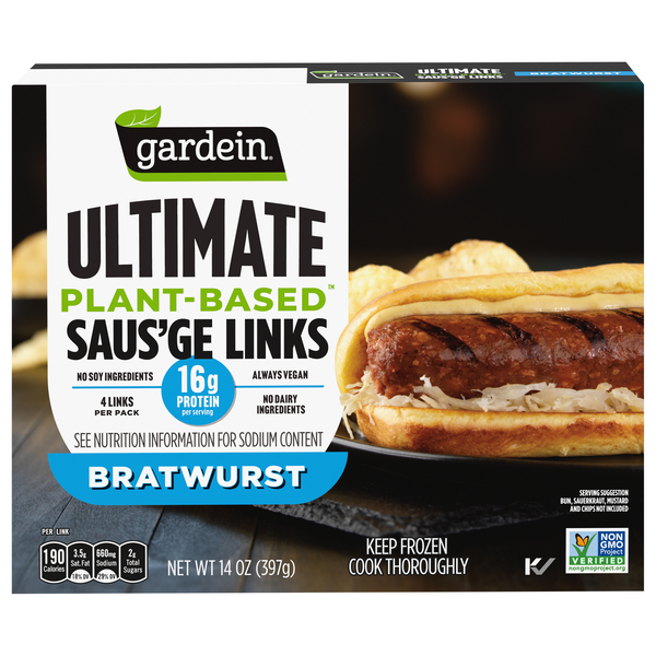 Gardein Ultimate Plant-Based Bratwurst Saus'ge Links - 4 ct Frozen