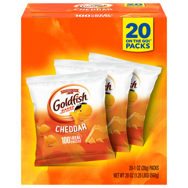 Pepperidge Farm Goldfish Cheddar Cheese Baked Crackers Packs - 20 ct