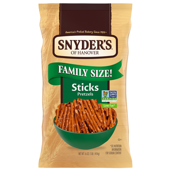 Snyder's of Hanover Low Fat Pretzel Sticks Family Size