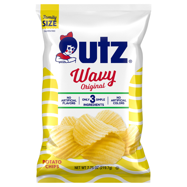 Utz Gluten Free Original Wavy Potato Chips Family Size