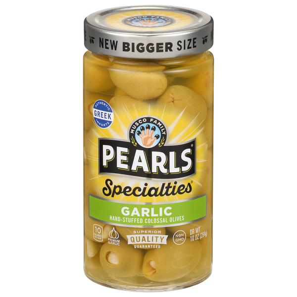 Pearls Specialties Greek Garlic Stuffed Colossal Olives