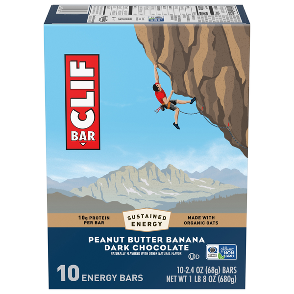 CLIF Peanut Butter Banana with Dark Chocolate Energy Bar - 10 ct