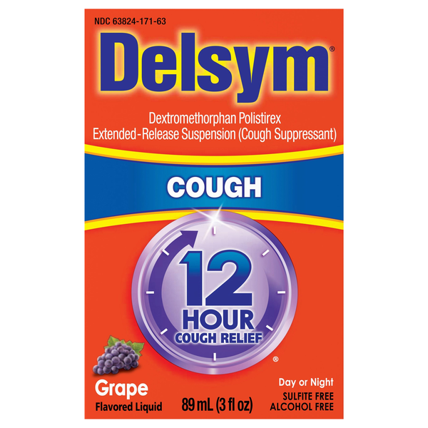 Delsym Cough Suppressant 12 Hour Relief Extended Release Grape Liquid
