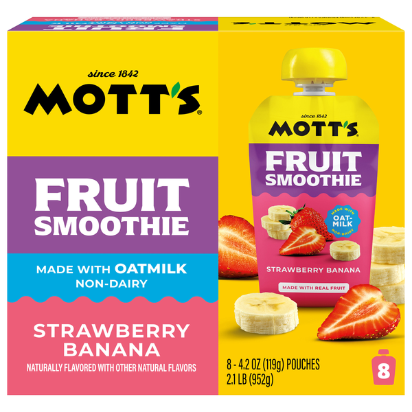 Mott's Non-Dairy Strawberry Banana Fruit Smoothie - 8 ct
