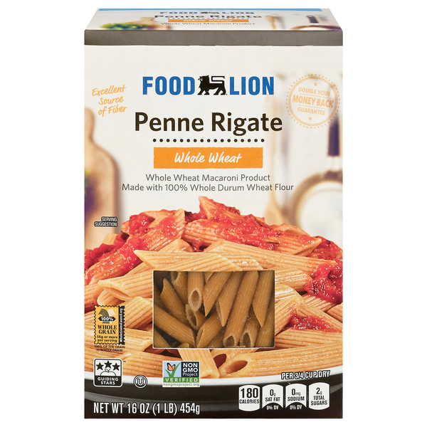 Food Lion Whole Grain Whole Wheat Penne Rigate Pasta