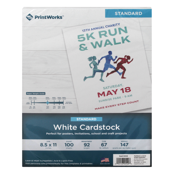 PrintWorks Standard White Cardstock