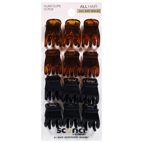 Scunci All Hair All Day Hold Claw Clips