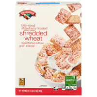 Hannaford Bite-Sized Strawberry Frosted Whole Grain Shredded Wheat Cereal