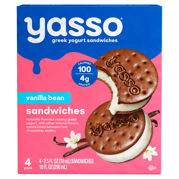 Save on Yasso Greek Yogurt Sandwiches Vanilla Bean 4 ct Order Online