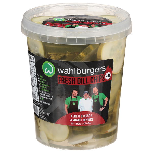 Wahlburgers Hot Fresh Dill Pickle Chips Refrigerated