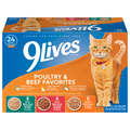 9Lives Poultry & Beef Favorites Wet Cat Food Variety - 24 ct