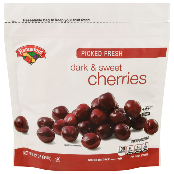 Hannaford Picked Fresh Dark & Sweet Cherries Frozen