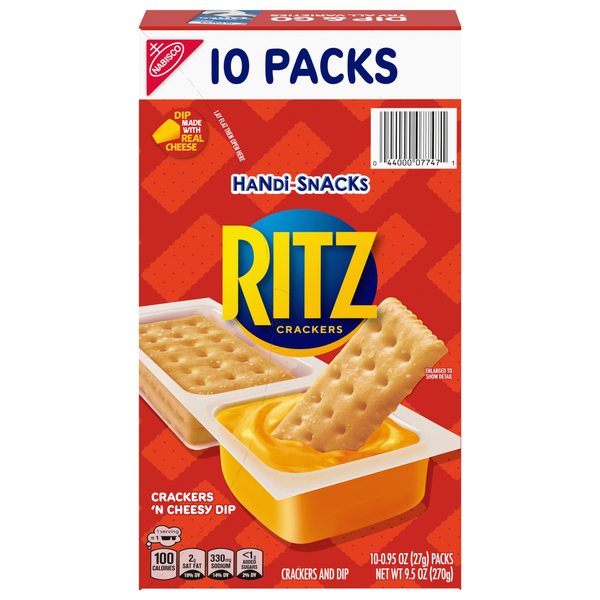 Handi-Snacks Ritz Crackers 'n Cheesy Dip Packs - 10 ct
