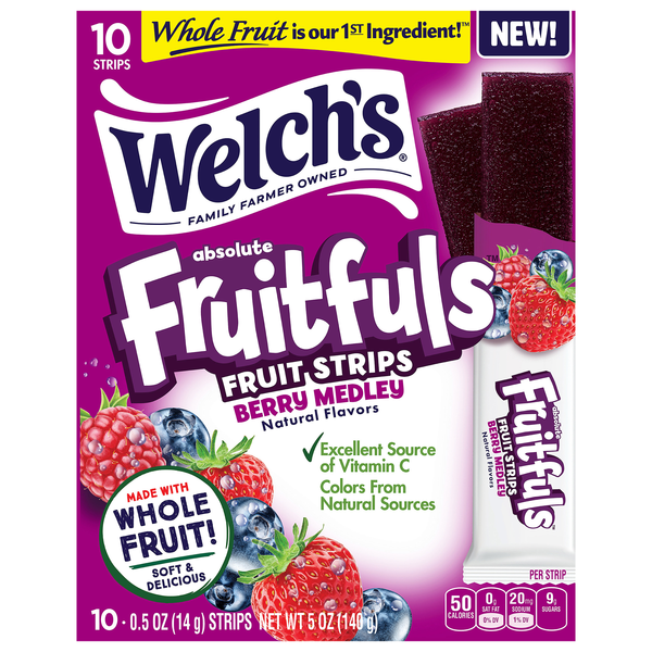Welch's Fruitfuls Berry Medley Fruit Strips - 10 ct