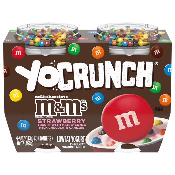 YoCrunch Low Fat M&M's Strawberry Yogurt Cup - 4 ct