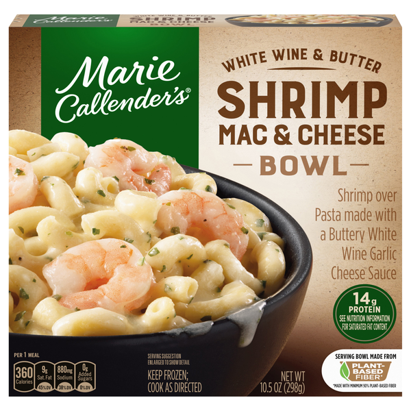 Marie Callender's White Wine & Butter Shrimp Mac & Cheese Bowl Frozen Meal