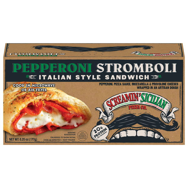 Screamin' Sicilian Pizza Co. Italian Style Pepperoni Stromboli Frozen