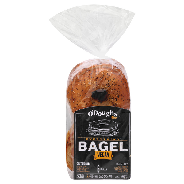 O'Doughs Thins Gluten Free Vegan Everything Bagels - 6 ct