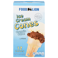 Food Lion Classic Cake Ice Cream Cones - 12 ct