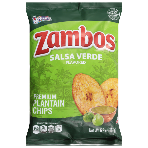 Zambos Premium Salsa Verde Flavored Plantain Chips